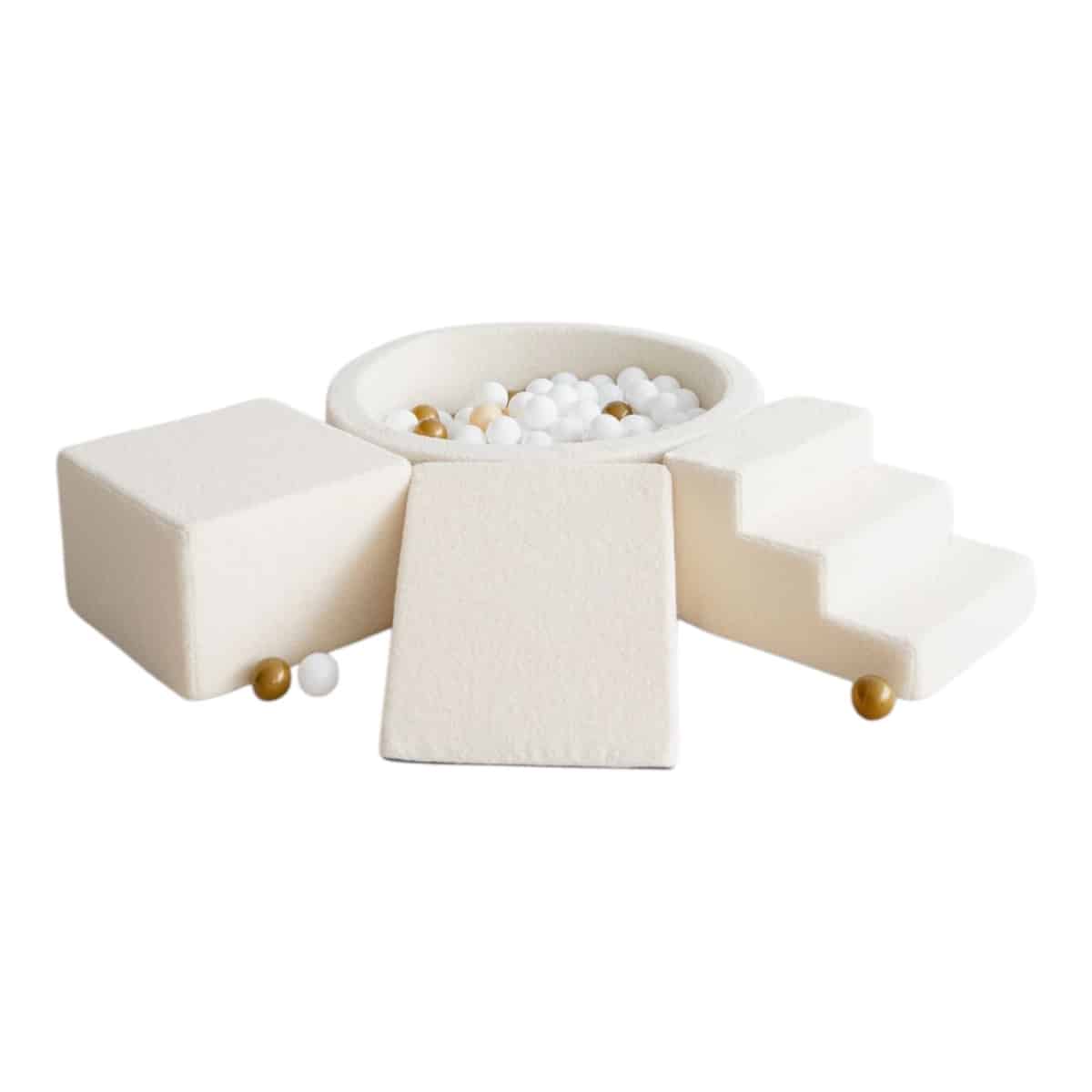 Pallomeri 90x30cm + leikkimoduuli Boucle Cream, valitse pallovärit! - Image 2